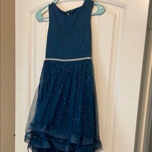Speechless Blue Sleeveless Halter Formal Dress